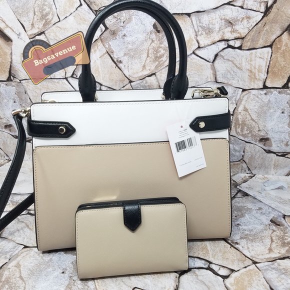 ✨purse staci medium satchel shoulder bag beige leather medium Wallet Kate Spade - Picture 14 of 15